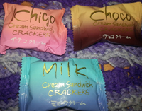 Milk, Strawberry, Chocolate Cream Cracker